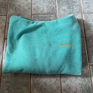 Iets frans Turquoise Sweatshirt with Small Orange Embroidery
